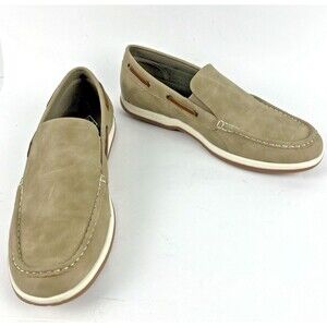 SJB Oakdale Sand Mens Loafers Shoes Slip-on Faux Suede Comfort Boating SZ 12 NEW